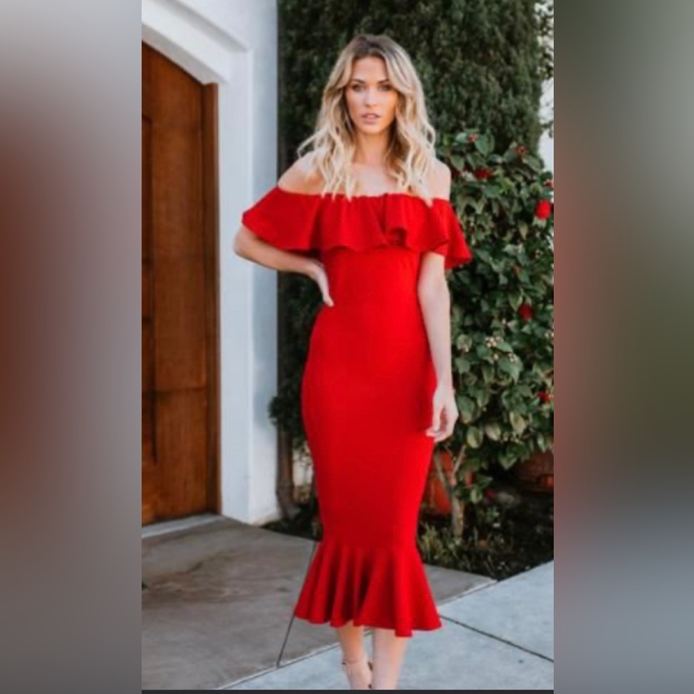 Havana Ruffle Midi Dress